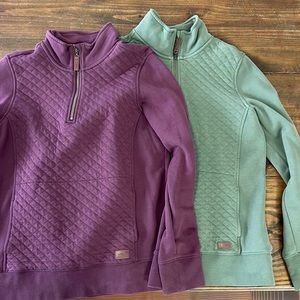 Set of Two LL Bean Quilted Pullovers